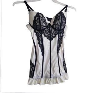 International Intimates Corset Baby Doll Coquette Top Bustier Lace Size M